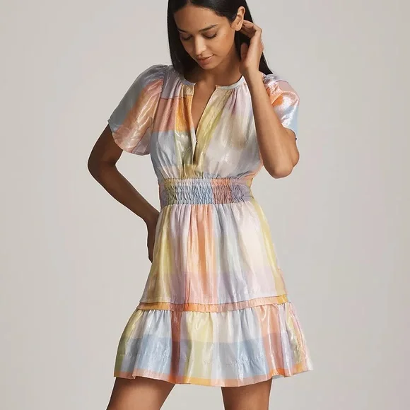 Anthropologie NWT The Somerset Mini Dress Metallic Edition Large L - Picture 1 of 6